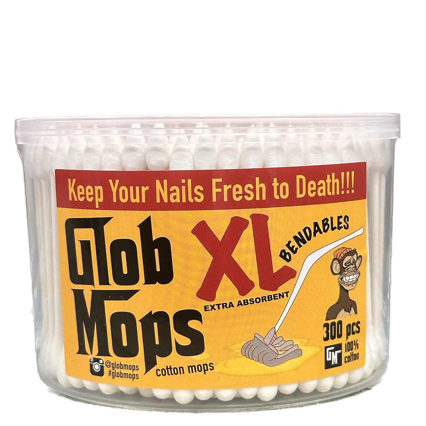 BENDABLE XL Cotton Swabs - Extra Absorbent Eco-Friendly 6-Pack Bundle | 1800 Total Mops