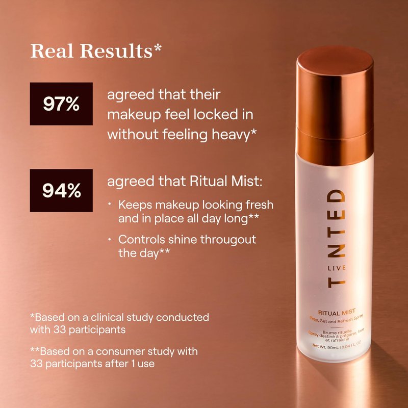 Live Tinted Ritual Mist Prep, Set, and Refresh Makeup Setting Spray - Long-Lasting Finish for Up to 16HR Wear - Lightweight and Waterproof Formula
