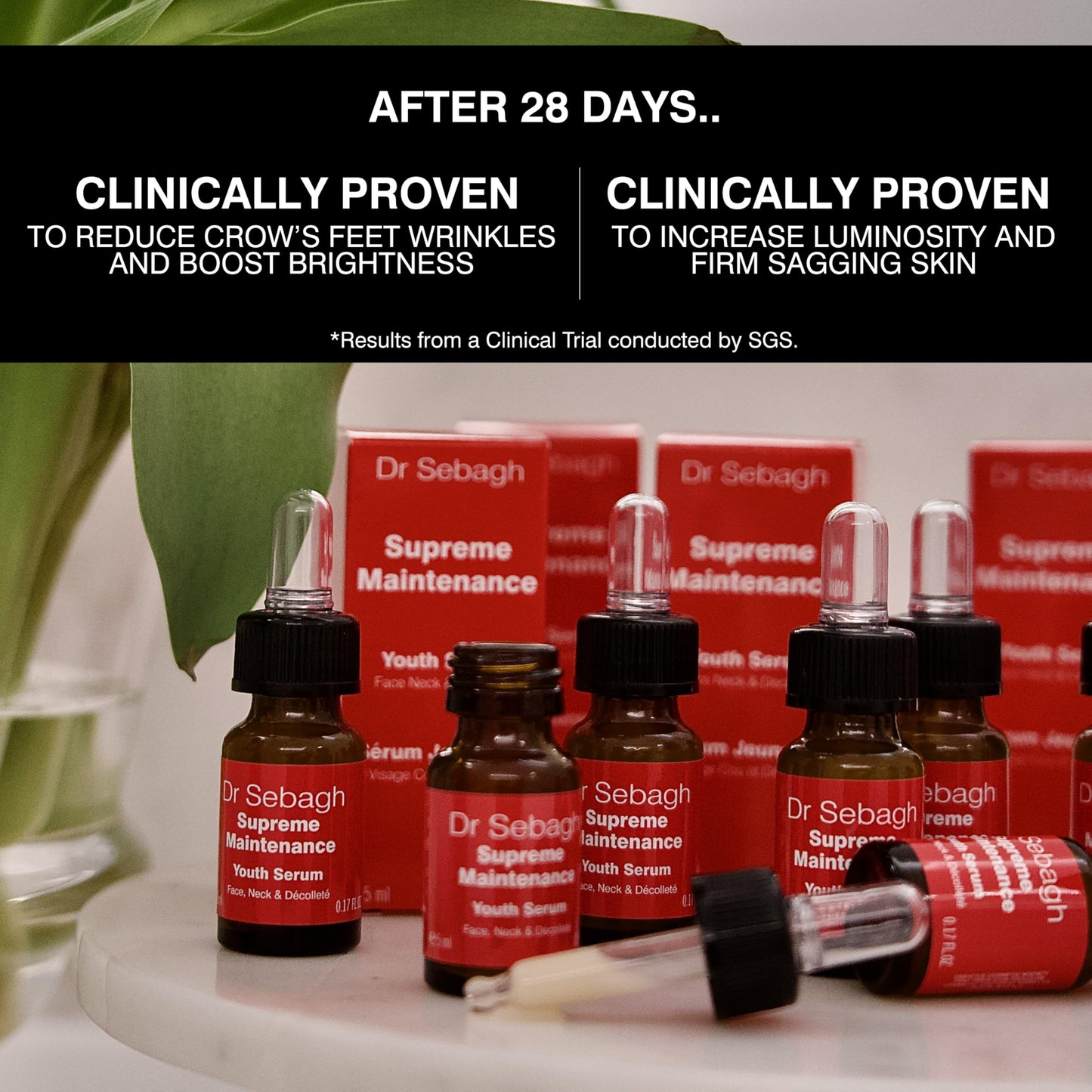 Dr Sebagh Supreme Maintenance Youth Serum (0.17 fl oz) - Award-Winning Anti Aging Resveratrol Serum for Face - Collagen-Boosting Hydrating - Advanced Resveratrol Skin Care Treatment