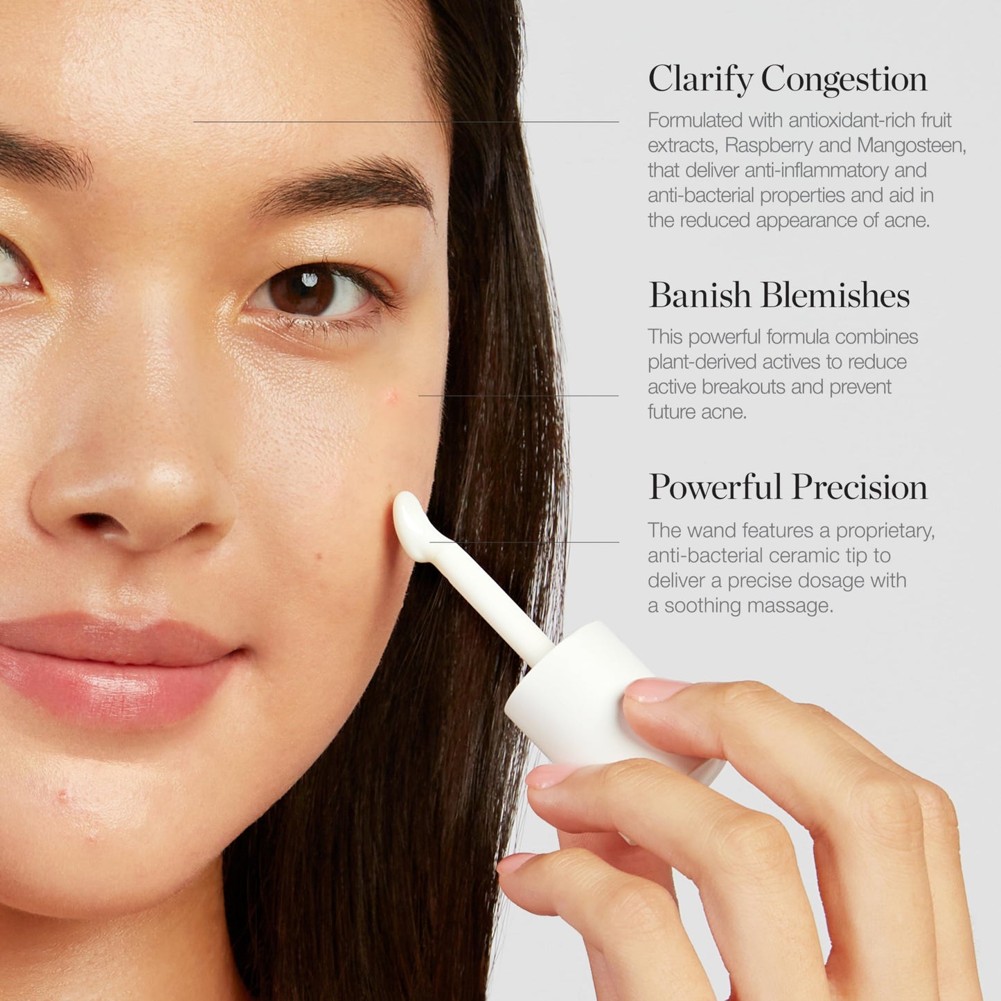 Ogee Plant-Based Acne Treatment for Face with Salicylic Acid - Targeted Acne Spot Treatment with Soothing Ceramic Application Tip