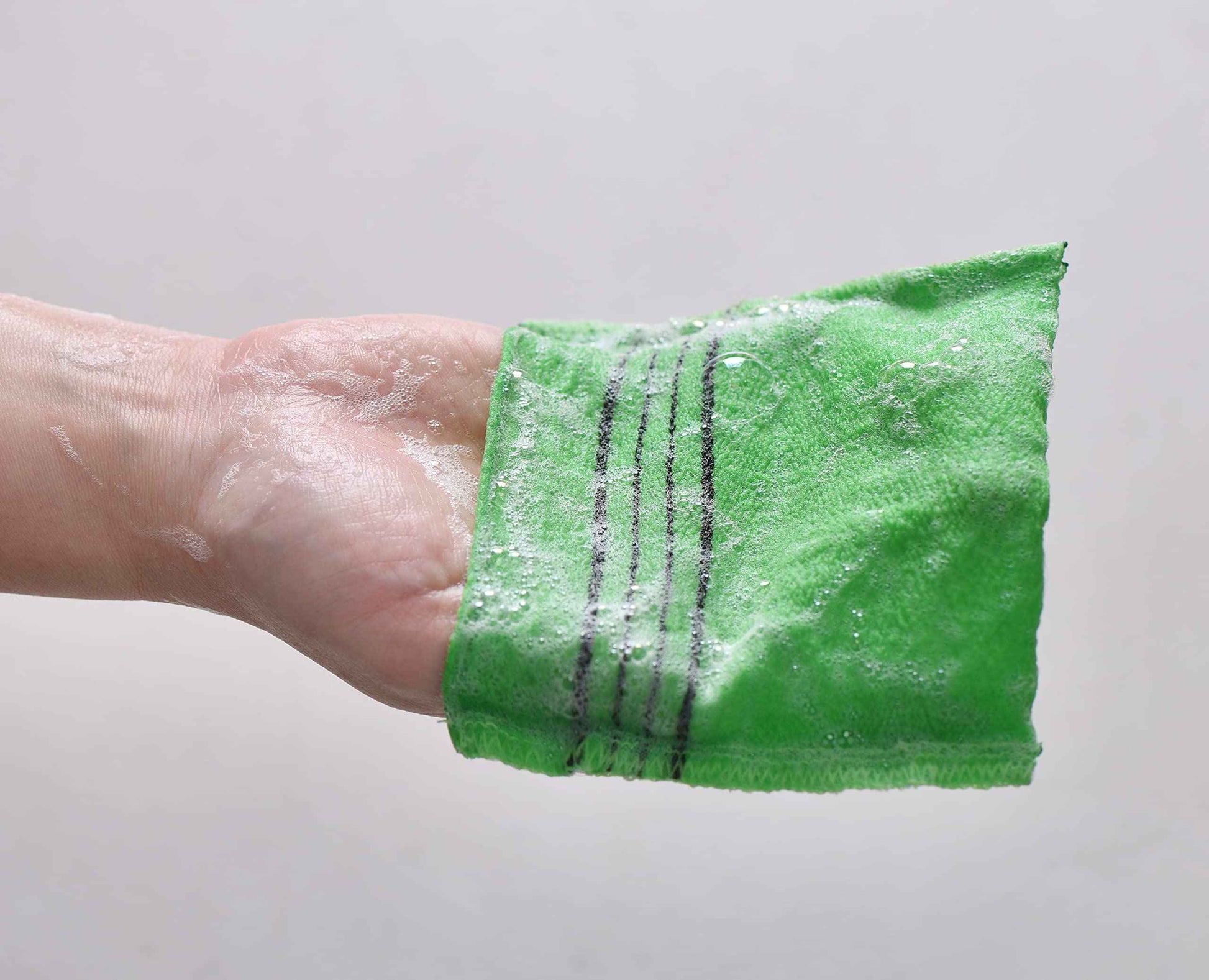 Sofrien New Korean Exfoliating Towel Washcloth Mitts, Korean Itaaly Shower and Bath Towel (6.29 x 5.3 Inch, Green) Made in Korea (Green, 30 Pcs)