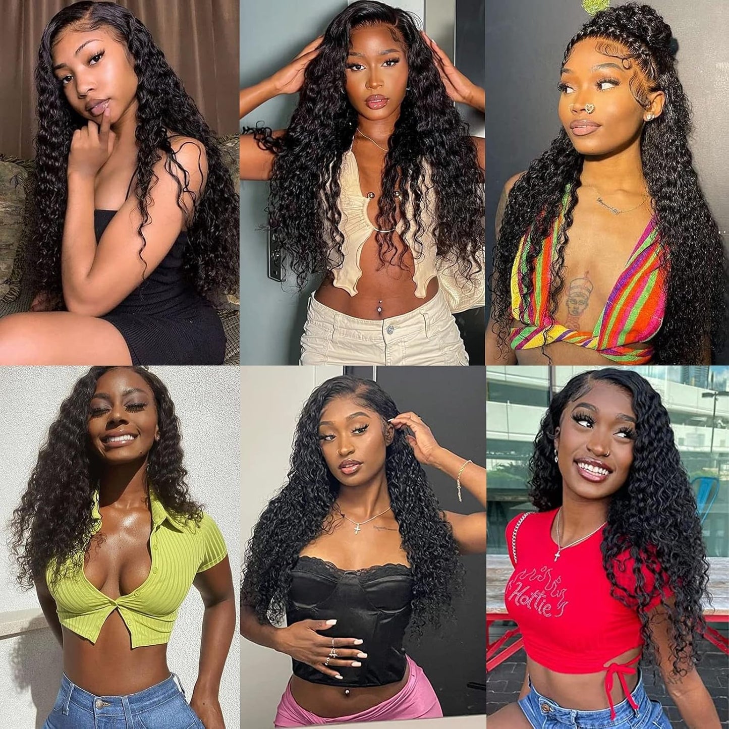Human Hair Bundles Deep Wave 14 16 18 Inch Curly Bundle Human Hair 100% Unprocessed Brazilian Virgin Hair 3 Bundles for Women Wet and Wavy Hair Bundle Weave Extensions Natural Black