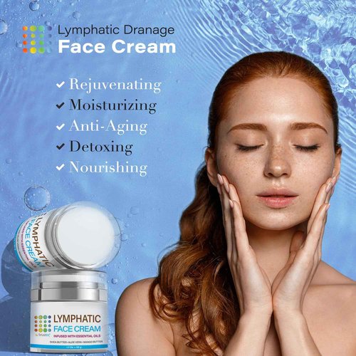 Bruizex Lymphatic Drainage Face Cream, Anti-Aging, Moisturizing & Rejuventating Night Cream, Daily Facial Lymphatic Drainage for Face & Neck, Natural Essentials Oil Infused Face Lotion, 1.7 Fl Oz