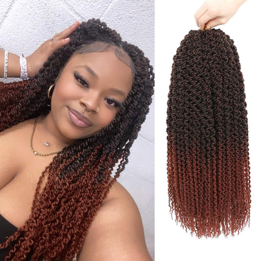 Curly Senegalese Twist Crochet Hair Pre-looped 7 Packs Small Twist Crochet Hair for Women 140 Strands Senegalese Twists Hair with Straight Ends Synthetic Crochet Braids(T350, 18 Inch)