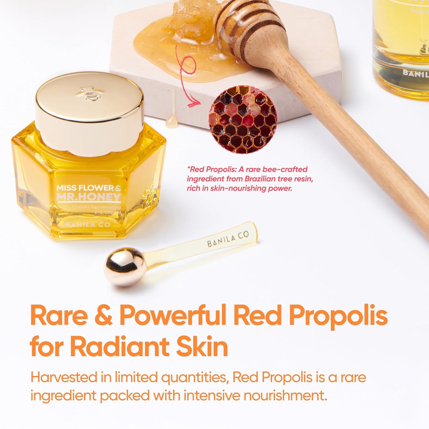 Miss Flower & Mr Honey Propolis Rejuvenating Eye Cream - Nourishing Korean Skincare with Propolis & Royal Jelly | 20 ml