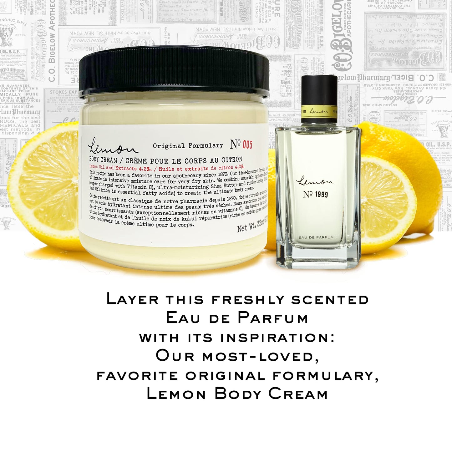 C.O. Bigelow Lemon Eau de Parfum, Citrus Perfume with Lemon Extract & White Musk, Eau de Parfum for Men & Women, 3.4 Fl Oz