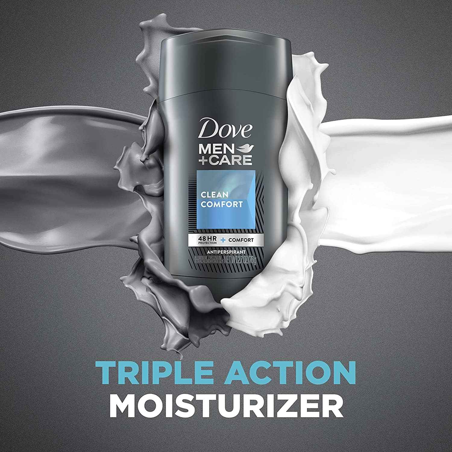 Dove Men + Care Antiperspirant - Clean Comfort - Non-Irritant - Net Wt. 2.7 OZ (76 g) Per Stick - Pack of 3 Sticks