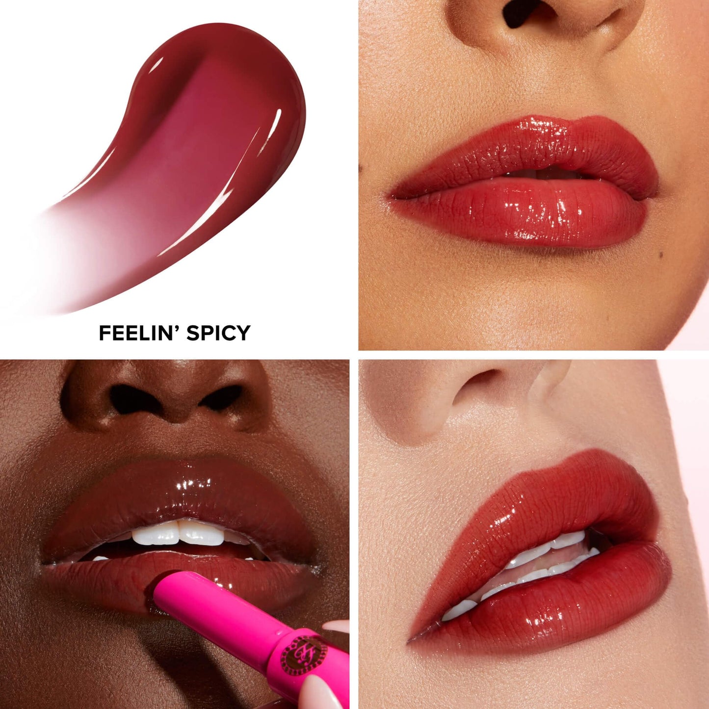Too Faced Lip Injection Extreme Plumping Clicks | Hydrating, Sheer-To-Medium Buildable Coverage, Lip Plumper with Click Applicator, 0.05 Ounce, Feelin' Spicy