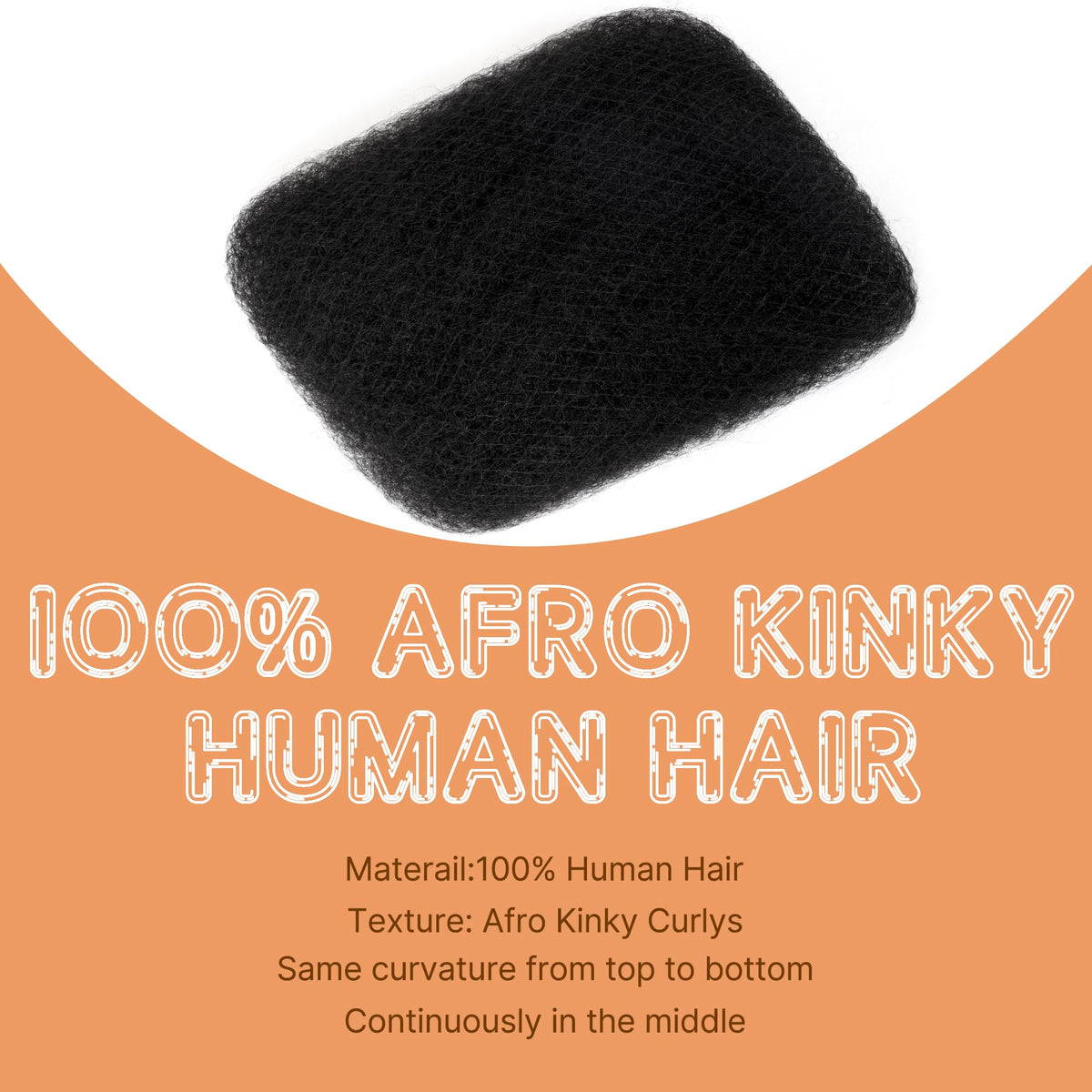 Mibeke Afro Kinky Bulk Human Hair, 4C Afro Kinky-Curly Bulk Human Hair for Twist Mini Twists Braiding and Dreadlock Extensions 50g/Pack (1B, 16 Inch)