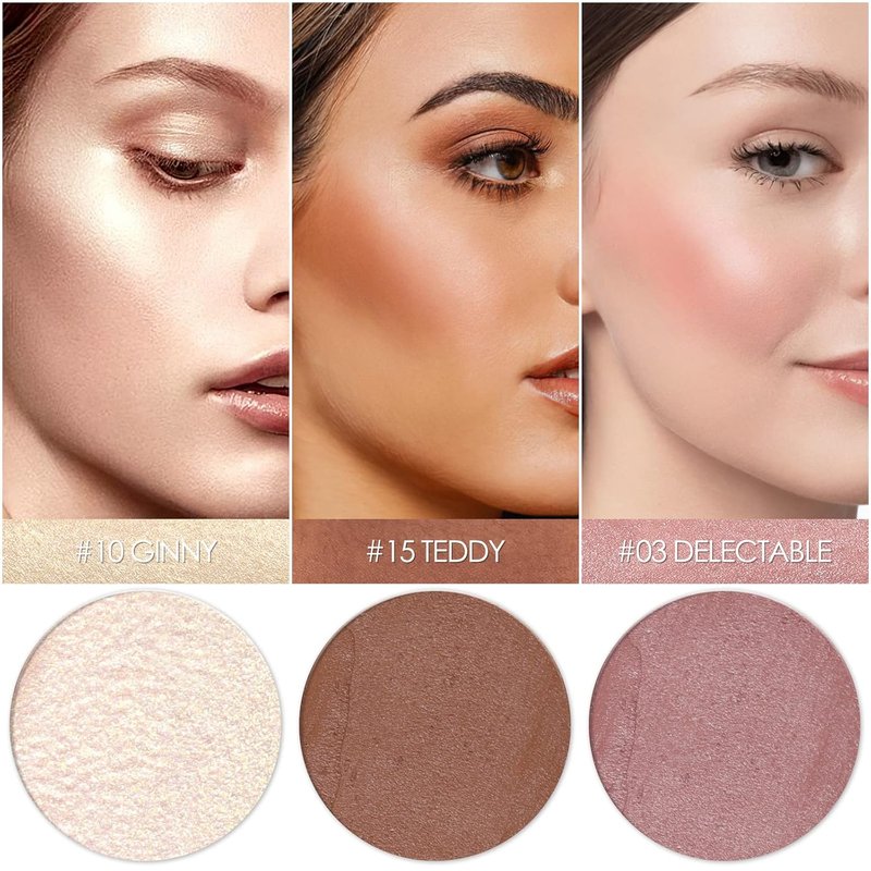 FALOCUTUS Contour Stick Set - 3 Pcs Cream Blush & Highlighter | Long-Lasting Natural Face Makeup for All Skin Types