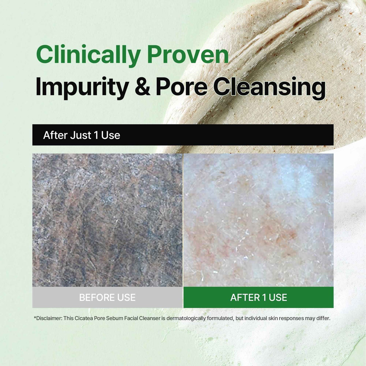 DEWDAP Cicatea Pore Sebum Facial Cleanser, Face Mask, Gentle Scrub, Face Wash with Centella Asiatica Hyaluronic Acid, Blackhead Remover Care, All Skin Types, Korean Skincare (5.07 Fl Oz / 150ml)