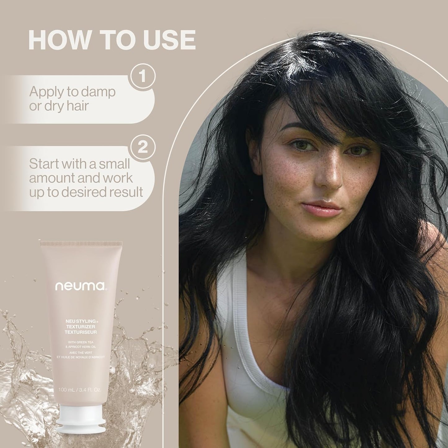Neuma Neu Styling Hair Texturizer Crème - 3.4 Fl. Oz. Texturizing Cream with Persimmon Scent for Effortless Style