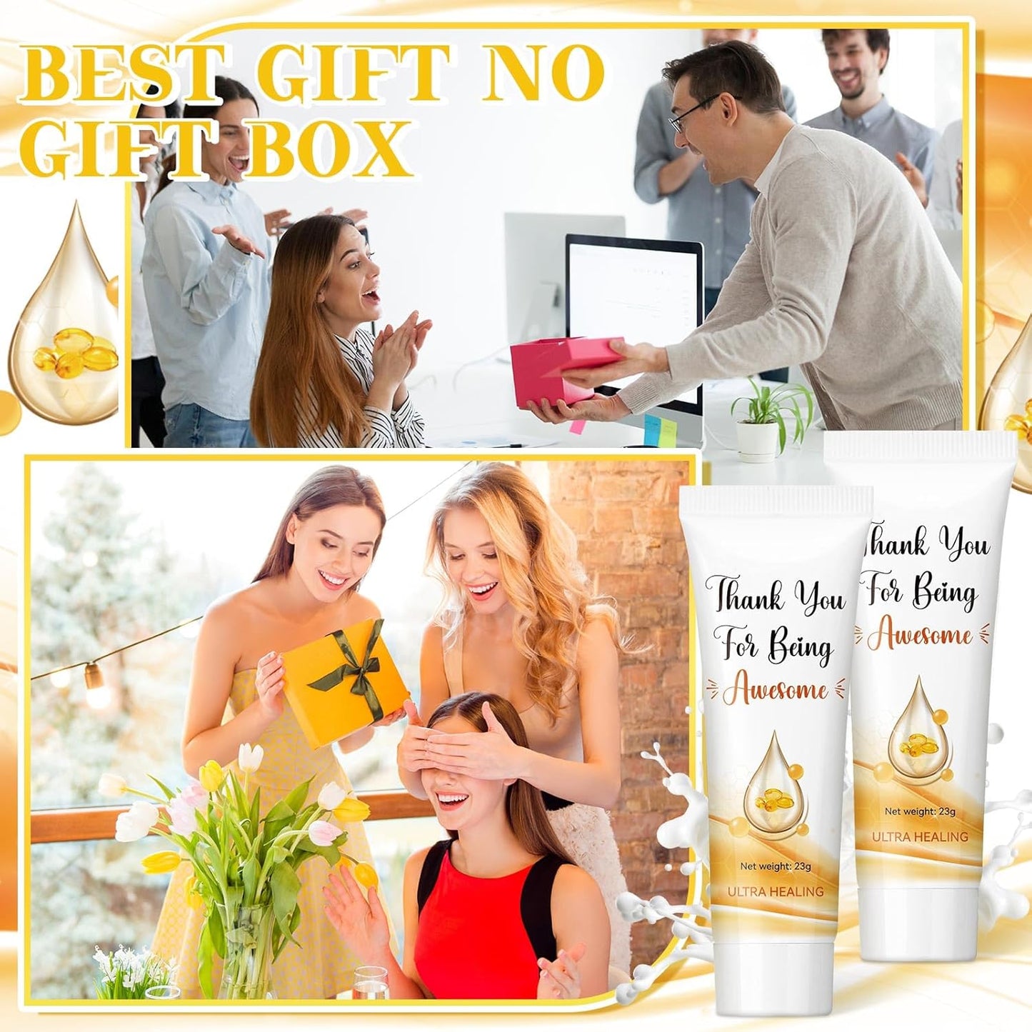 Thank You Hand and Body Cream Set - 35 Pcs Inspirational Gifts for Coworkers & Teachers | Travel Size Moisturizer for Dry Skin