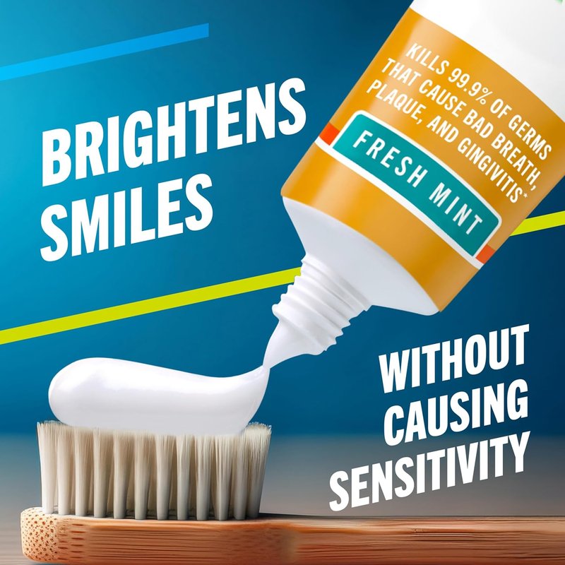 TheraBreath Deep Clean Toothpaste - Kills 99.9% of Bad Breath Germs | Gentle Whitening, Fresh Mint, 4 Oz, 2-Pack