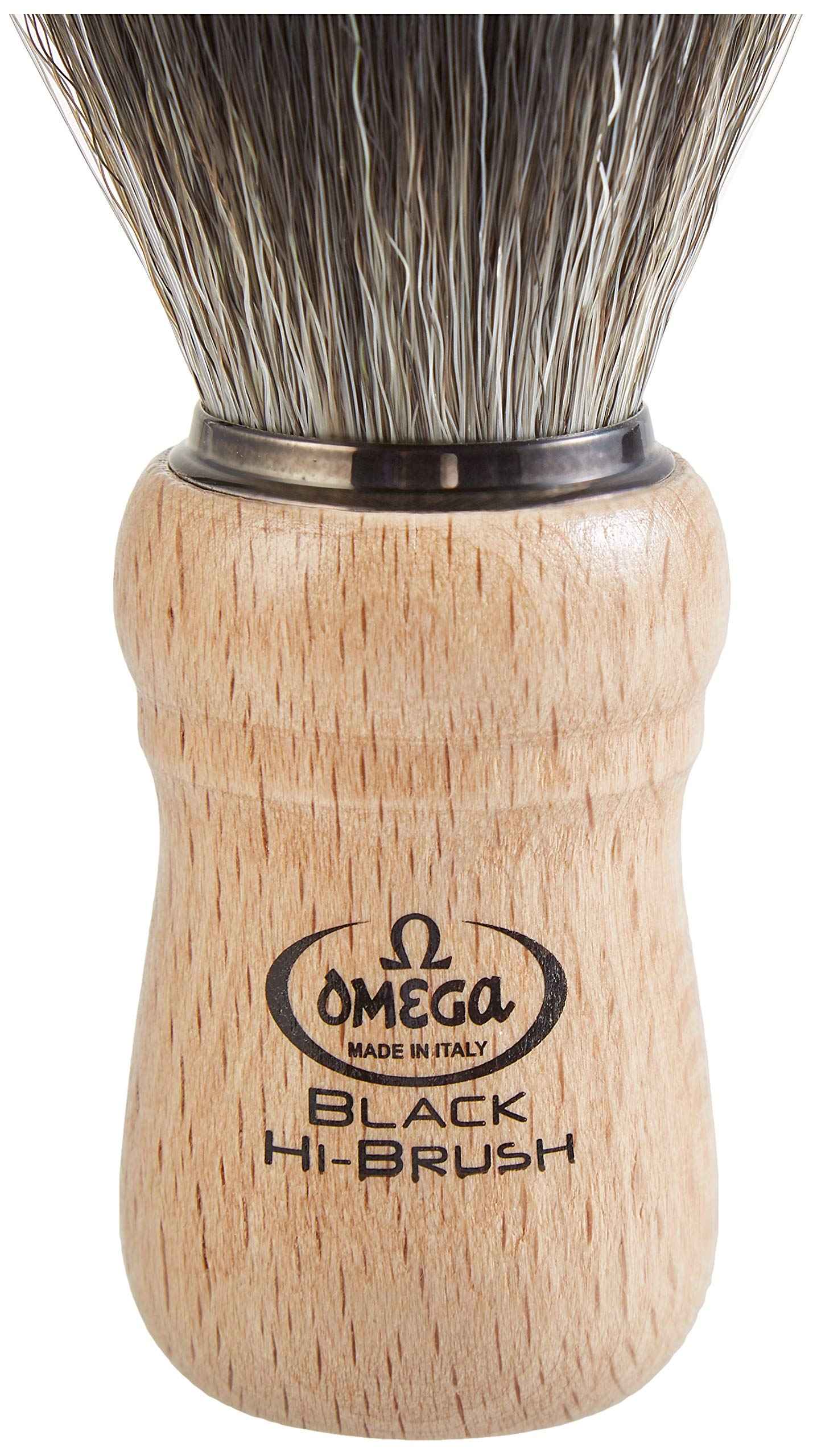 Omega Synthetic Fiber Beard Brush, Beech Wood Handle, 1 Unit
