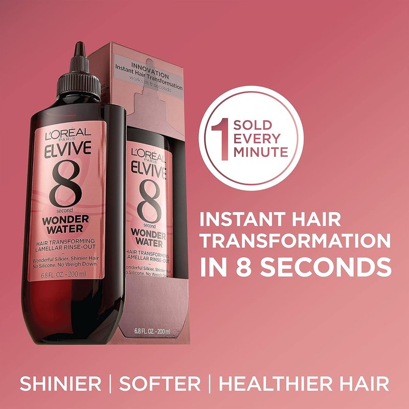 L’Oreal Paris Elvive 8 Second Wonder Water - Moisturizing Hair Treatment for Silky, Shiny Hair | 6.8 FL Oz