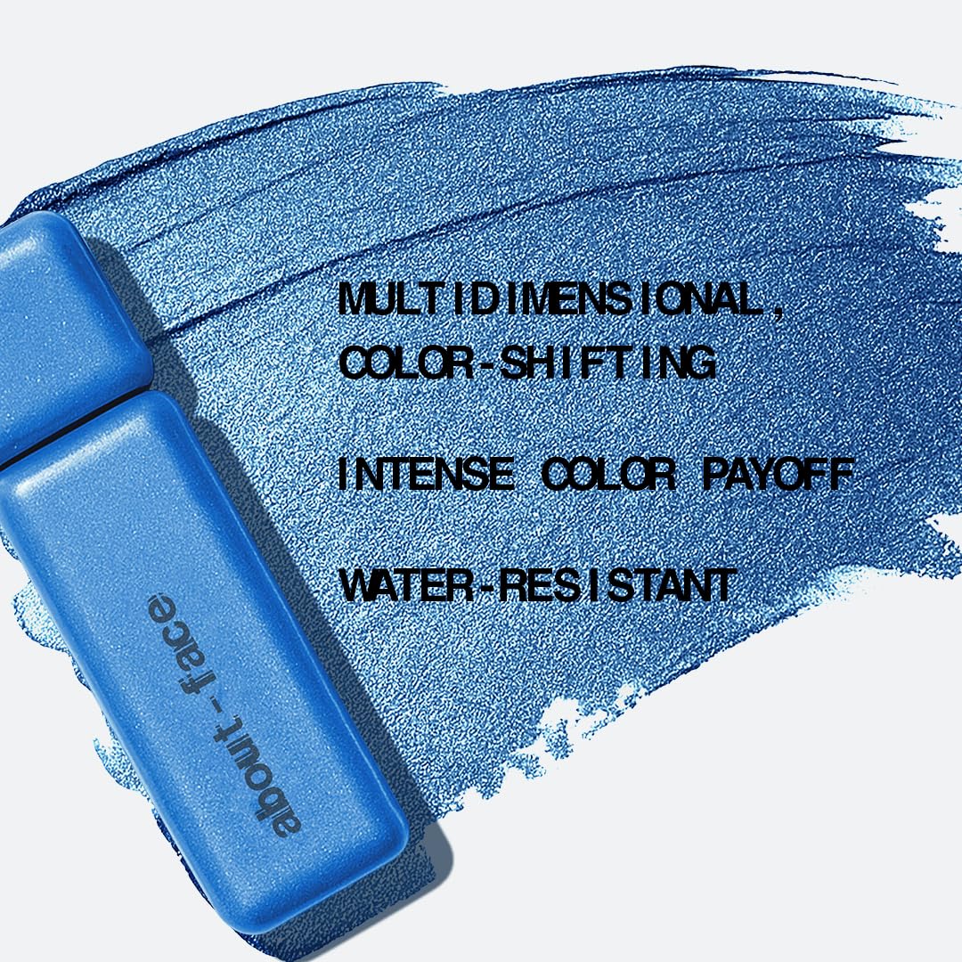 aboutface Fractal Glitter Eye Paint Above Santorini – Smudge-Proof, Long-Lasting Liquid Eyeshadow – Intense Sparkle with Mousse Texture – Vegan, Cruelty-Free – 0.13oz (Sapphire)