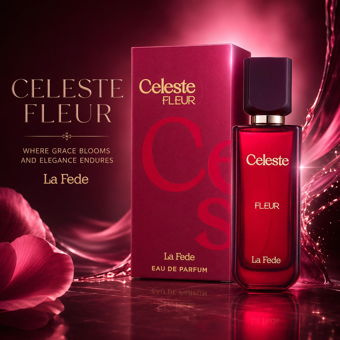 KHADLAJ PERFUMES Celeste Fleur 100ml EDP La Fede for Women - Blackcurrant Violet and Cedar- Over Red Juicy Accords with Warm Woody Vanilla Scent