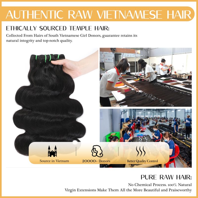 Syrenlore Raw Vietnamese Human Hair Bundles Body Wave Sew In Thick Bundles 100% Real Unprocessed Raw Vietnamese Virgin Human Hair Bundles Bodywave Quick Weave Single Bundle for Black Women 10 Inch