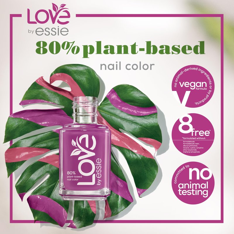 LOVE by essie Nail Polish, 80% Plant-based, Salon-Quality, Vegan, Pink, Self-Love Rush, 0.46 Fl Oz