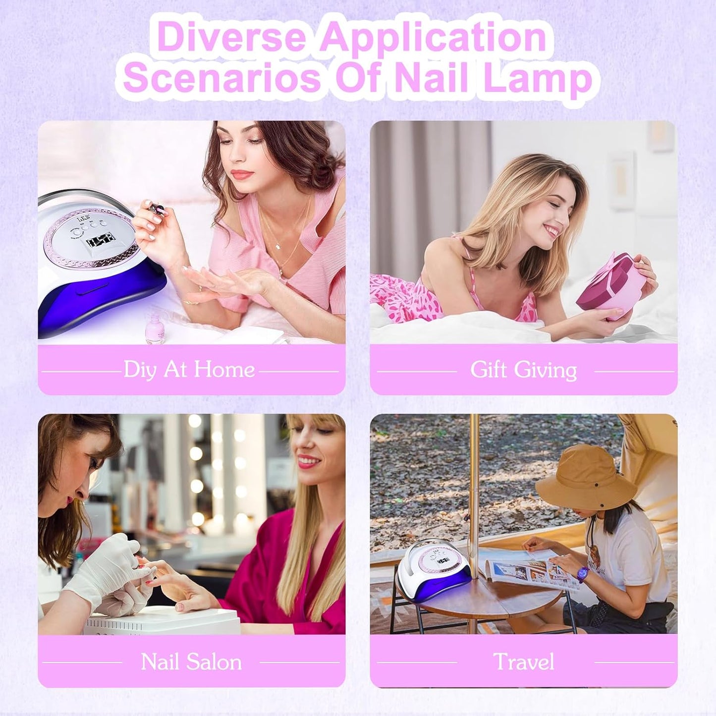 UV Nail Lamp - 72W LED Nail Dryer with 3 Timer Settings & LCD Touch Display | Perfect for Home & Salon Use - C-White