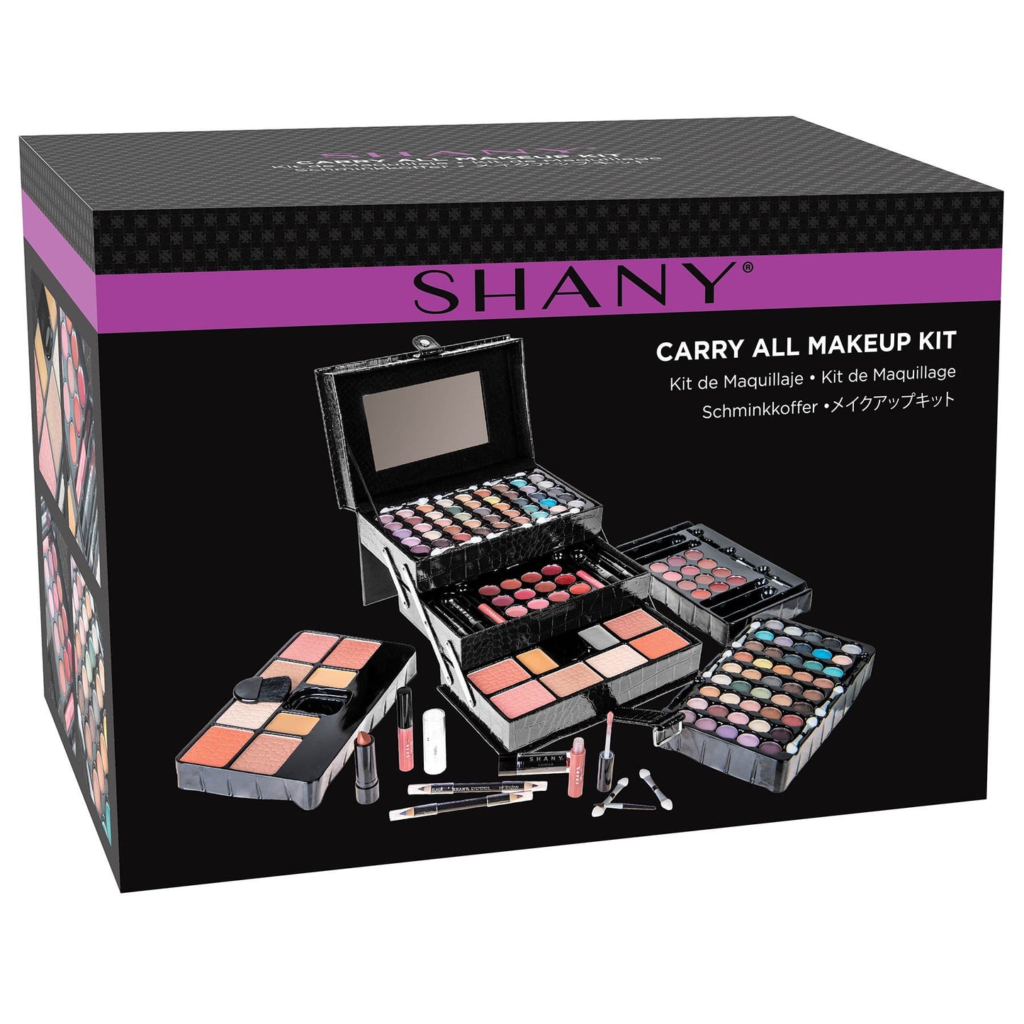 SHANY All In One Makeup Set, 67 Colors Eyeshadow, Blushes, Face Powder, Lipstick, Eye liners, Make up Pencils and Cosmetics Mirror - Makeup Kit With Reusable Beauty Organizer Train Case - Pink