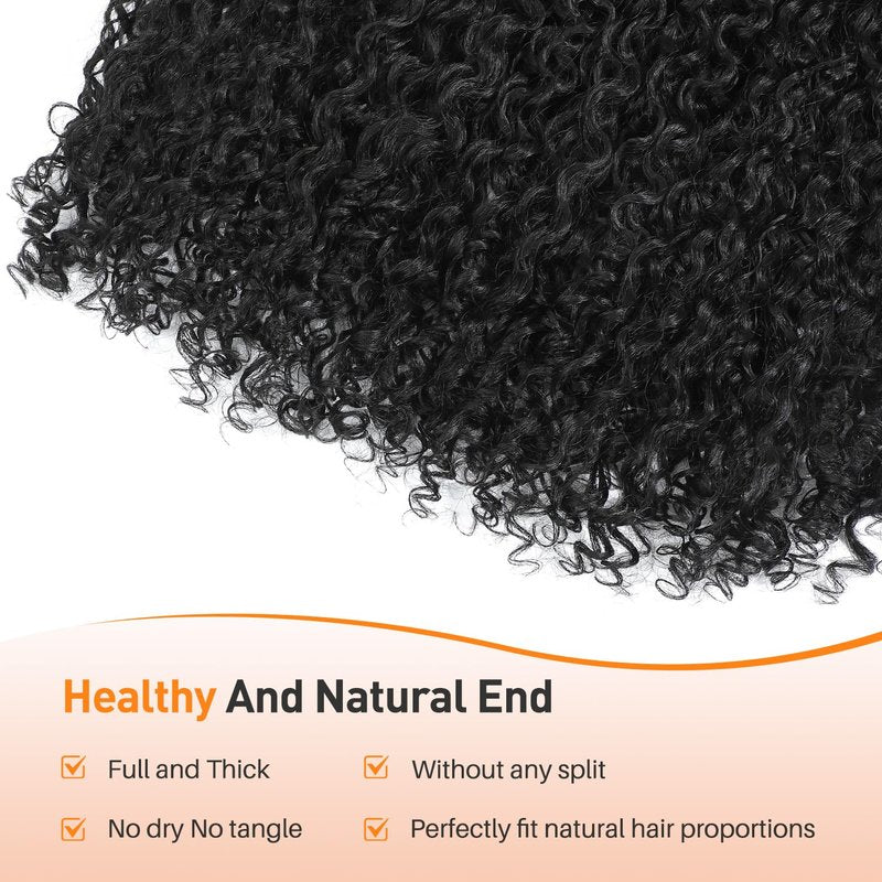 Ms Taj Burmese Curly Hair Bundles 16 18 20 Inch Water Wave with Spiral End Raw Burmese Curly Bundles for Women Protein Synthetic Hair Boast A Human Hair Like Touch for Quick Weave