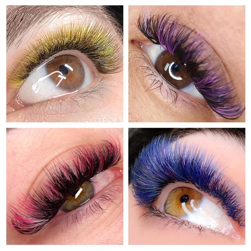 ABONNIE Colored Lash Extensions 16 Rows Cashmere lash extensions 0.07 D Curl 15mm Classic Lashes Extensions, Single Eyeash Extensions for Professional(0.07-D-Yellow Gradient 15mm）