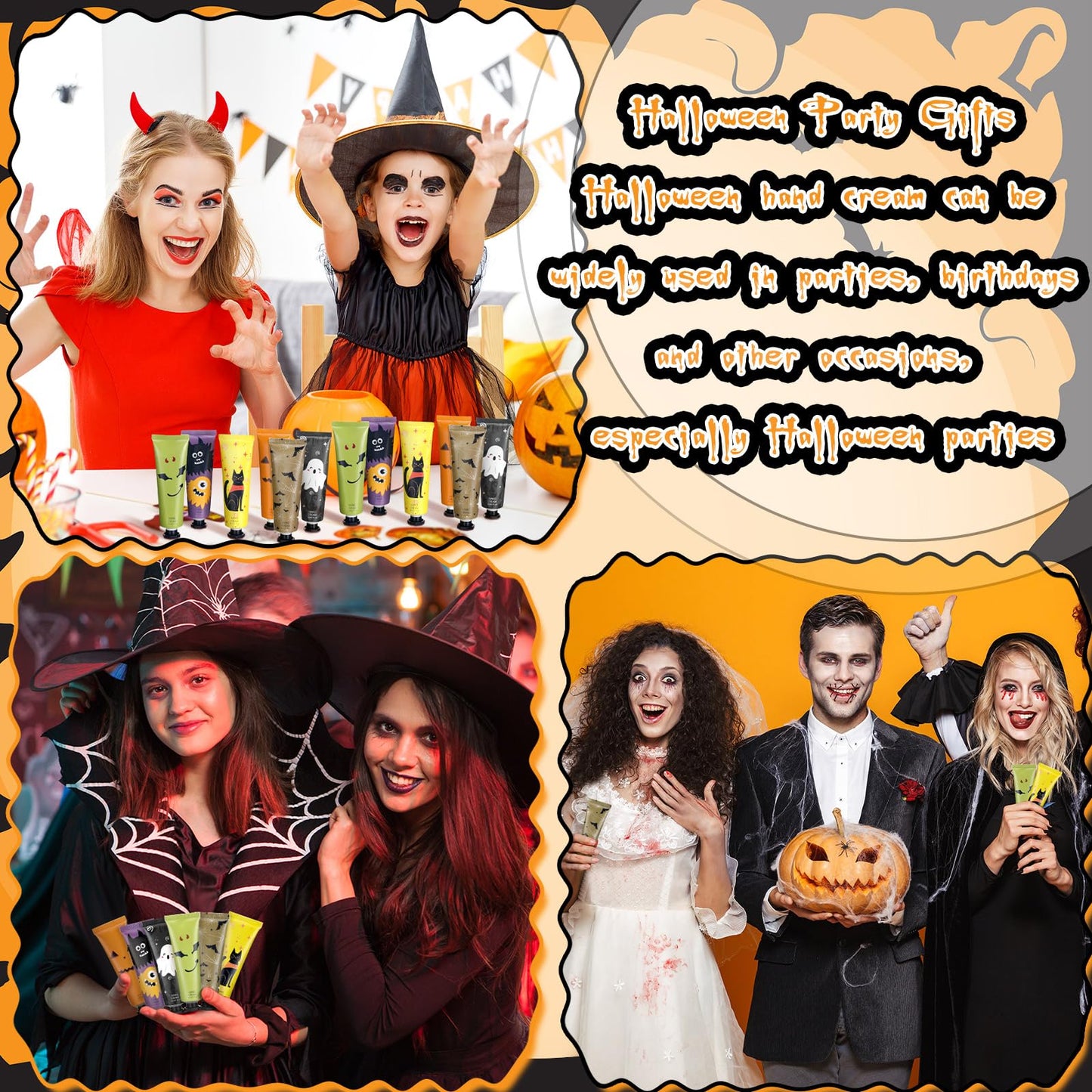Dansib 48 Pack Halloween Hand Cream Gift Sets for Women Mini Hand Lotion Bulk Travel Size Moisturizing Cream Halloween Party Favors Gifts for Stocking Stuffers 6 Natural Plant Fragrances (Classic)