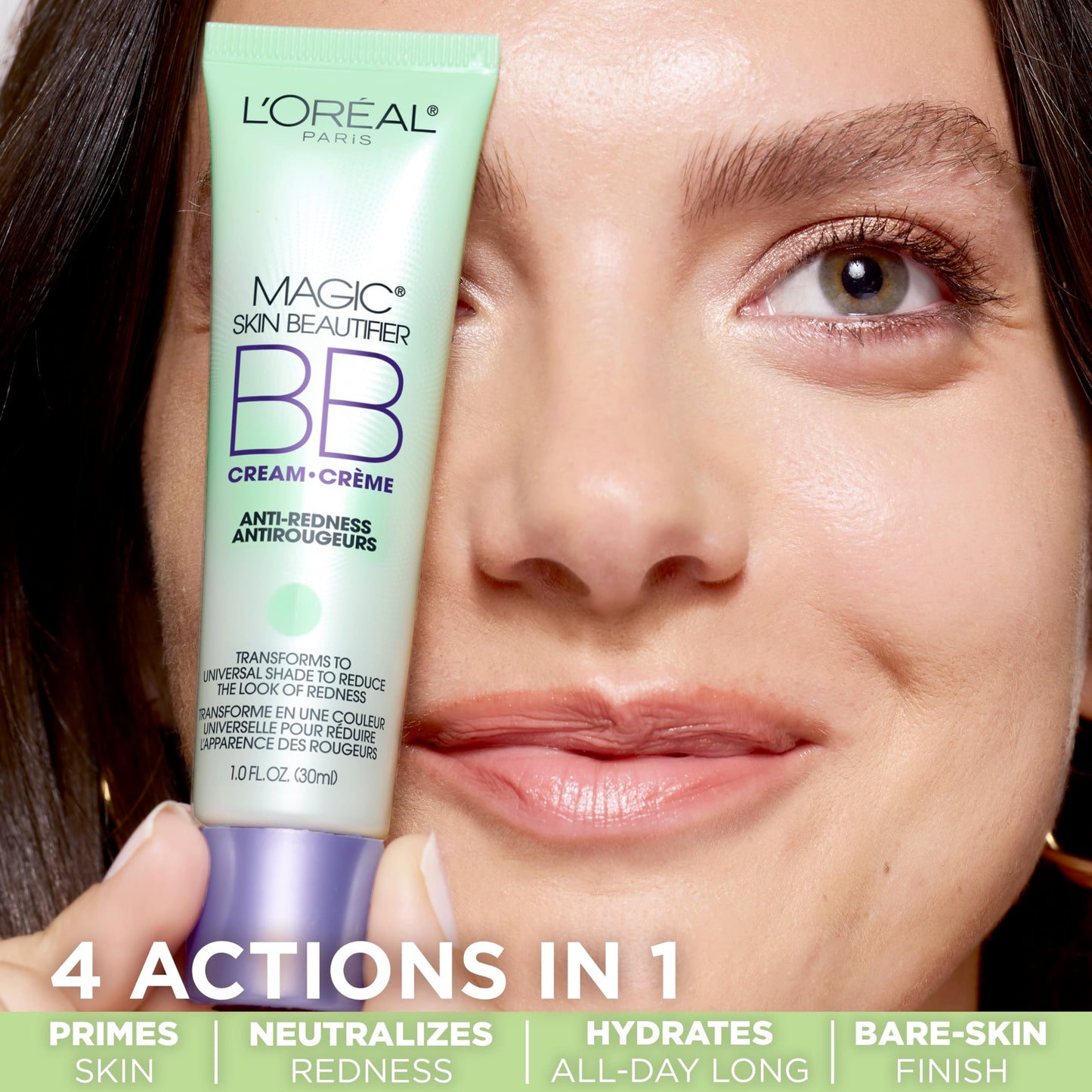 L'Oréal Paris Makeup Magic Skin Beautifier BB Cream Tinted Moisturizer, Anti-Redness, 1 fl oz, 2 Count