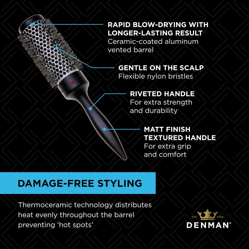 Denman Thermoceramic Curl for Faster Drying, Volumizing & Movement, D75