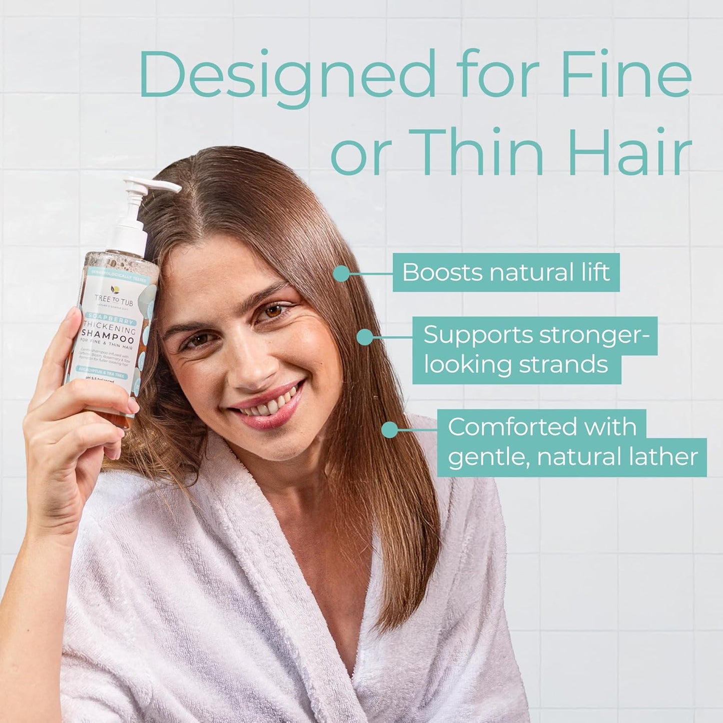 Biotin Fine Hair Thickening Shampoo - Sulfate-Free Argan Oil Formula for Fuller Volume | Gentle for Women & Men
