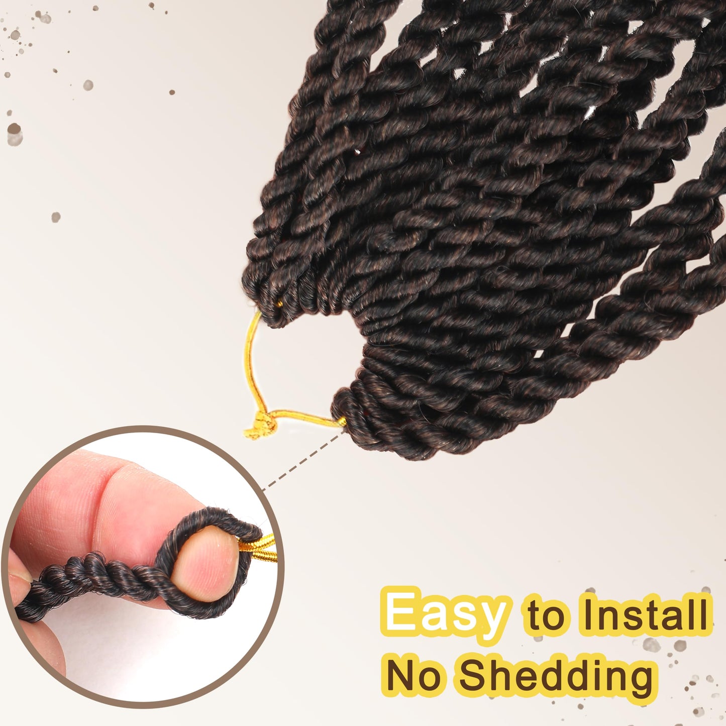 Kachanaa 14 Inch Senegalese Twist Crochet Hair for Black Women 8 Pack Short Pre Looped Crochet Braids With Curly Ends Pre Twisted Crochet Small Hair Synthetic Havana Twist Braiding Hair for Kids T30#