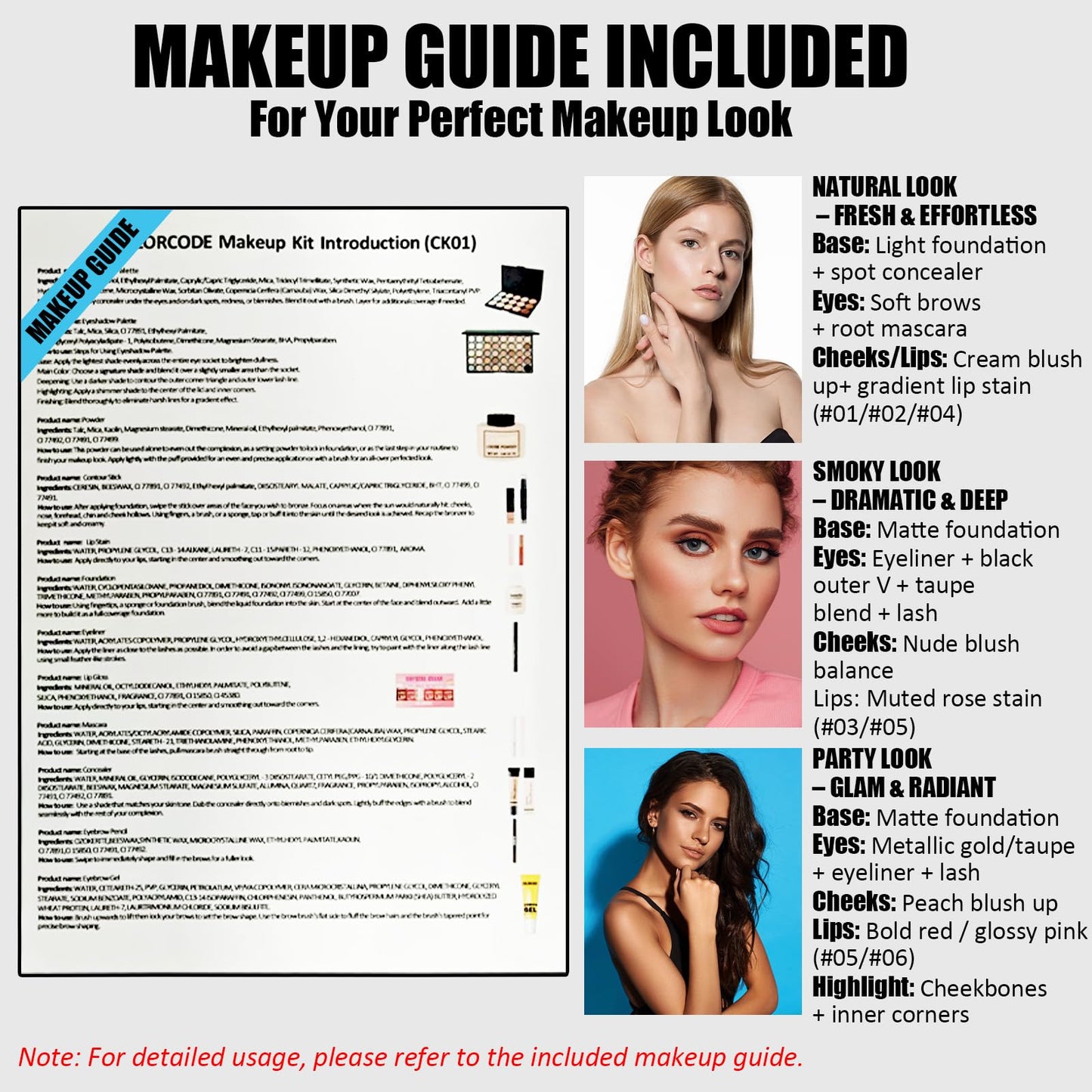 Makeup Kit for Women Full Kit, All in One Makeup Set with Eyeshadow Palettes Eyeliner Mascara Powder Foundation Concealer Contour Stick Blush Lip Gloss Brush Set, Biginner-Friendly Makeup Kits (CK03)