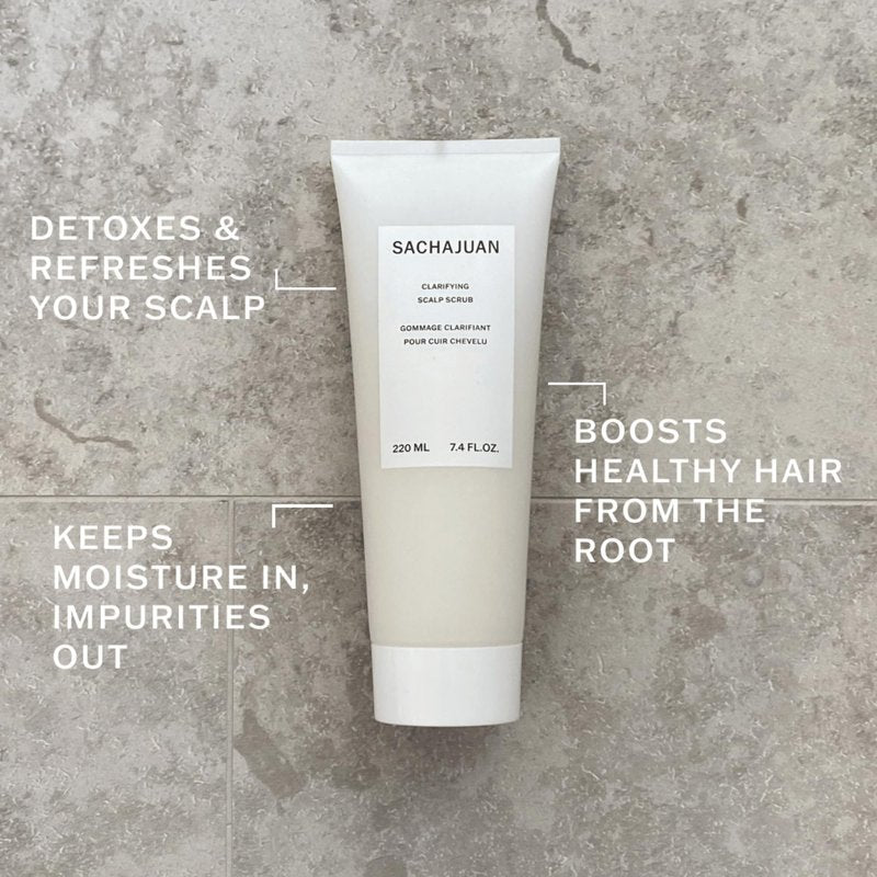 SACHAJUAN Clarifying Scalp Scrub | Sugar-Based Exfoliating Treatment for Scalp Buildup & Oil Control | Supports Microbiome Balance & Healthy Roots | Vegan & Sulfate-Free | 220 ml 7.4 fl oz