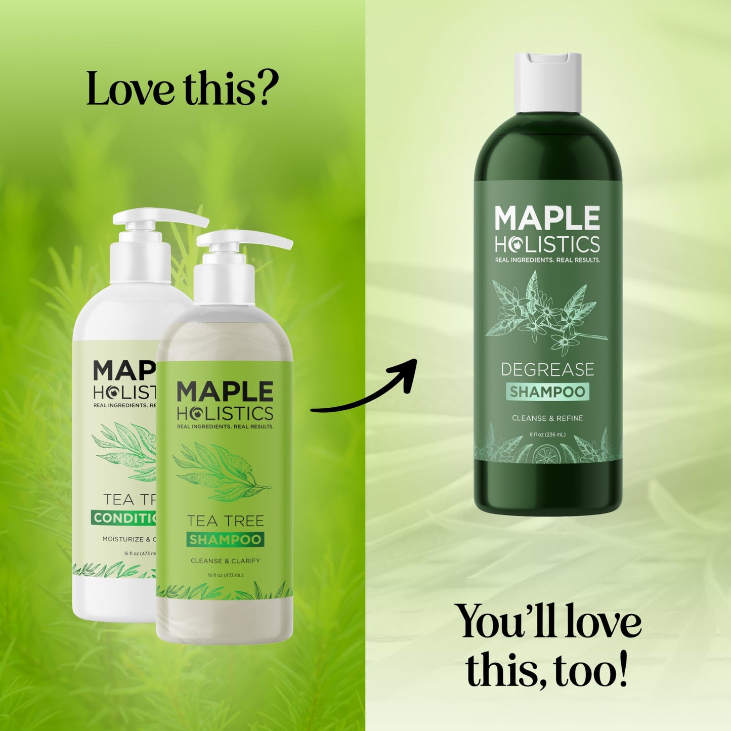 Tea Tree Shampoo and Conditioner Set - Sulfate Free Clarifying Shampoo and Conditioner for Oily Hair & Scalp Care with Australian Tea Tree Oil - Complete Dry Scalp Treatment for Build Up (16 Fl Oz)