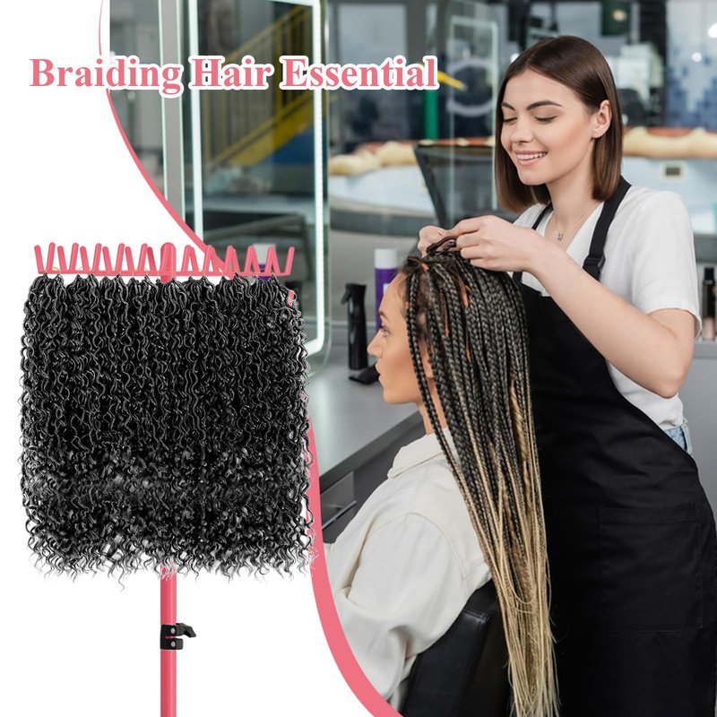 LPHGFZA Braiding Hair Rack, 144 Pegs Braiding Rack Stand for Hair, 2-sided Height Adjustable Standing Hair Extension Holder with Stylist Hair Braiding Tools