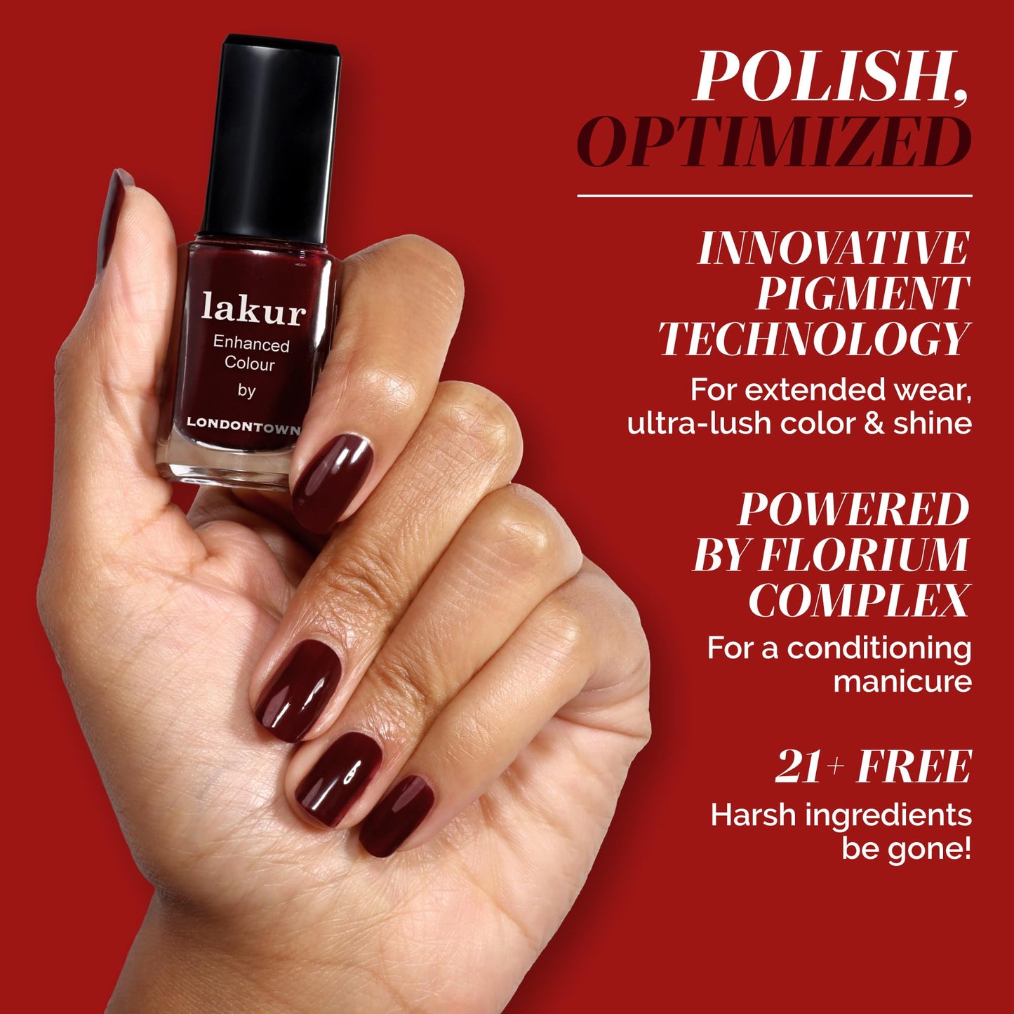 LONDONTOWN lakur Nail Polish, Red Shades, Naughty List