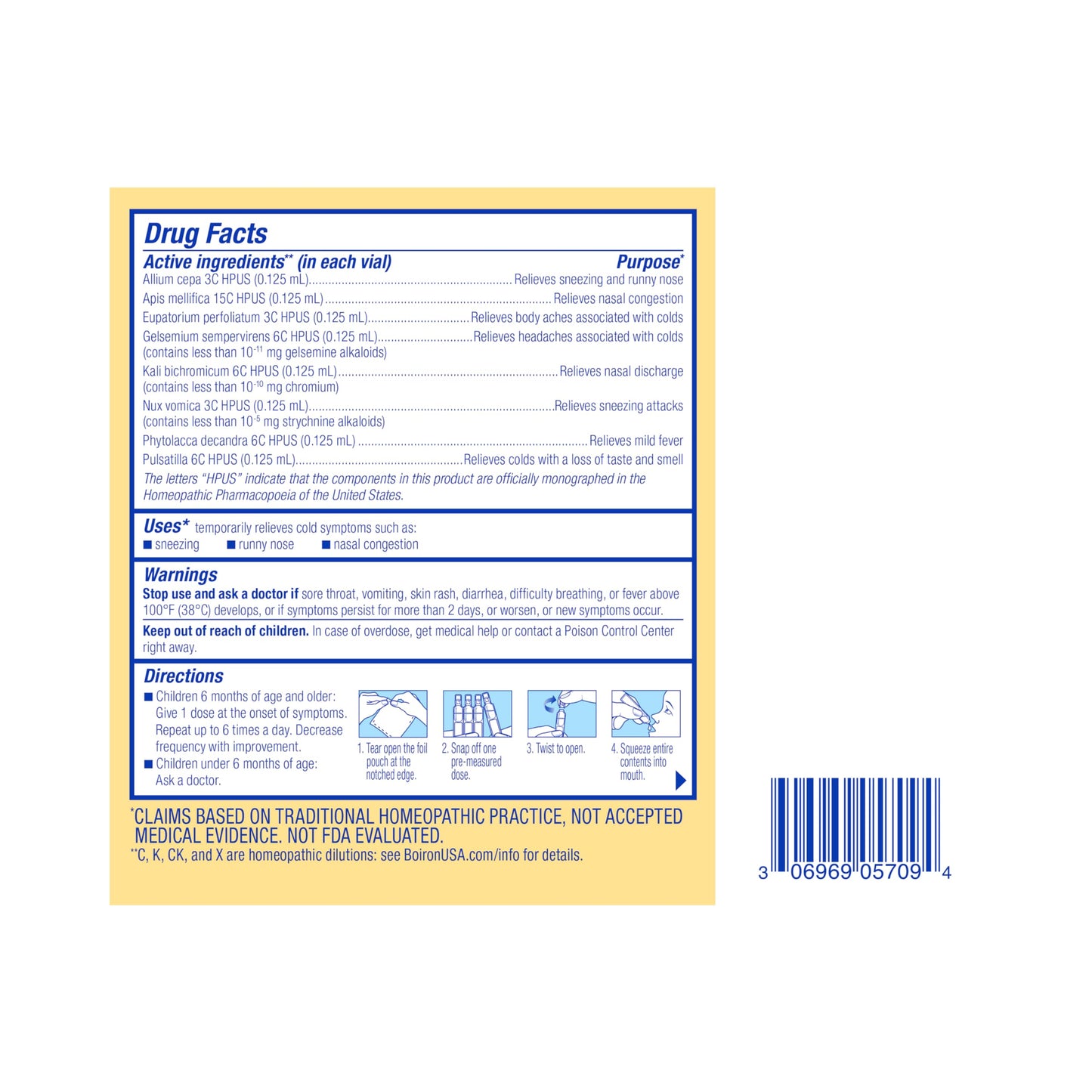 Boiron ColdCalm Baby Single-Use Drops for Relief from Cold Symptoms of Sneezing, Runny Nose, and Nasal Congestion - Sterile and Non-Drowsy Liquid Doses - 30 Count