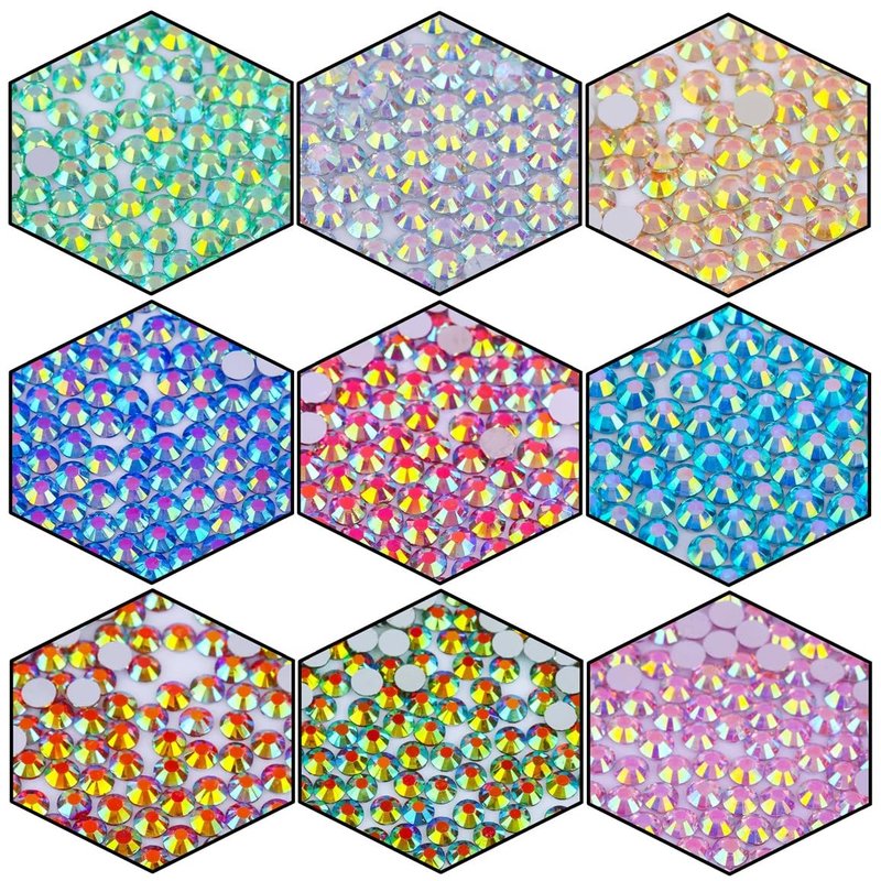1440 Pcs SS20 5mm Flatback Rhinestones for Nails Art Crafts Glitter Round Gems AB Crystals DIY Clothes Shoes （Light Pink AB）
