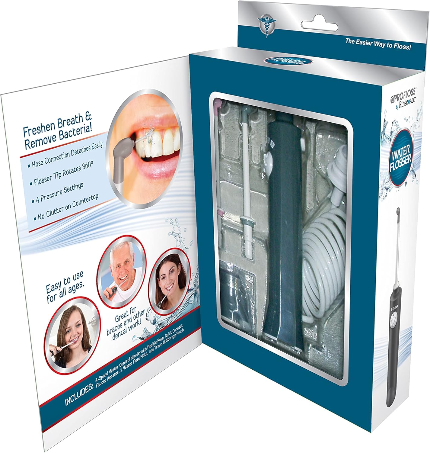 ProFloss Waterflosser - Faucet-Powered Oral Irrigator for Effective Dental Care | Grey