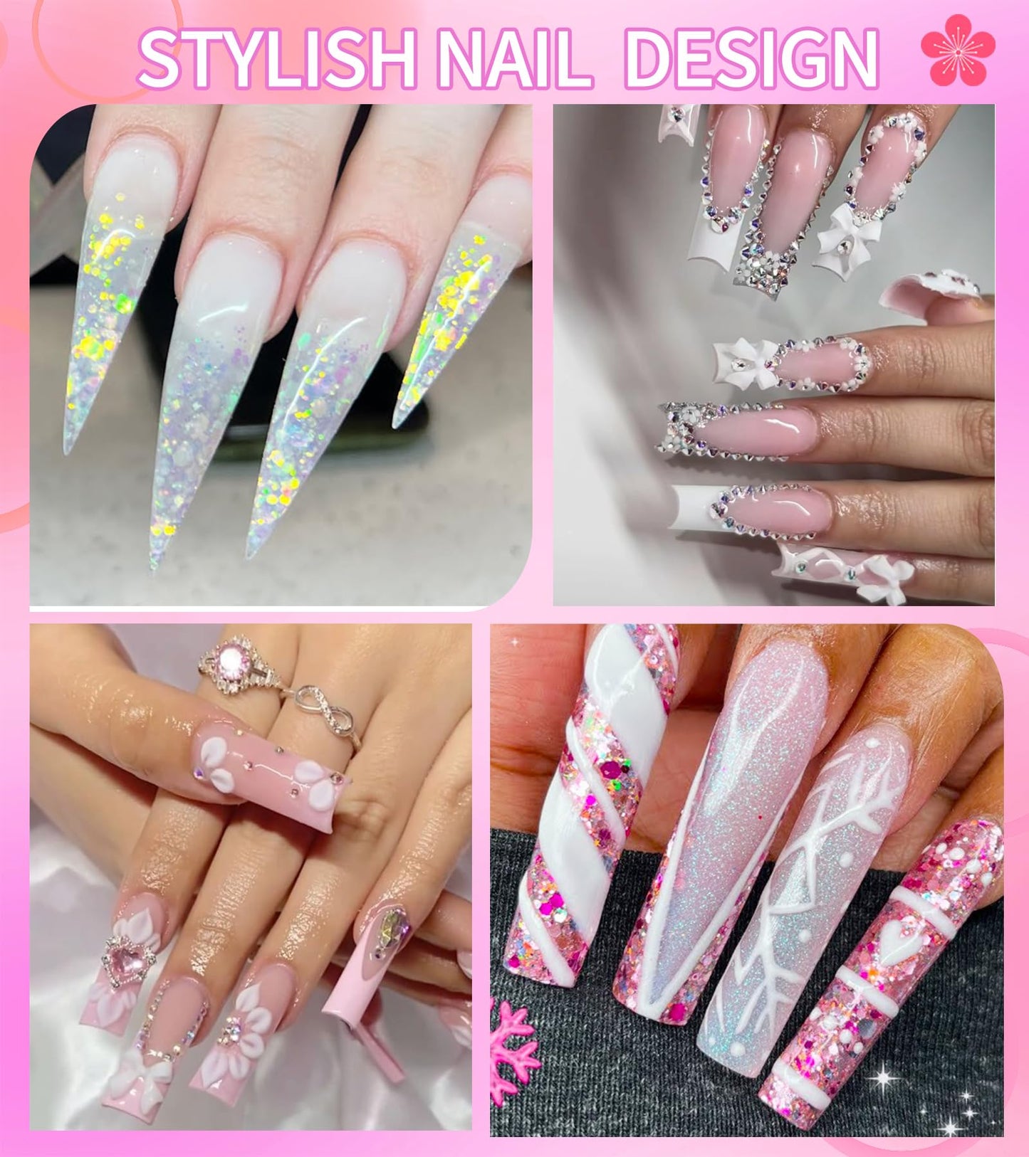 YEVYO Acrylic Nail Kit, 24 Color Glitter Acrylic Powder Monomer Liquid Set, Nail Kit Set Professional with Everything Acrylic Brushes and 200 Pcs Nail Tips for Extension Beginner