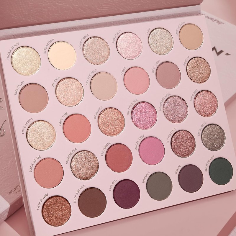 ColourPop Smoke N Roses Eyeshadow Palette - High-Pigment Rose & Smoky Shades | Metallic & Matte Finishes (1.16 oz)