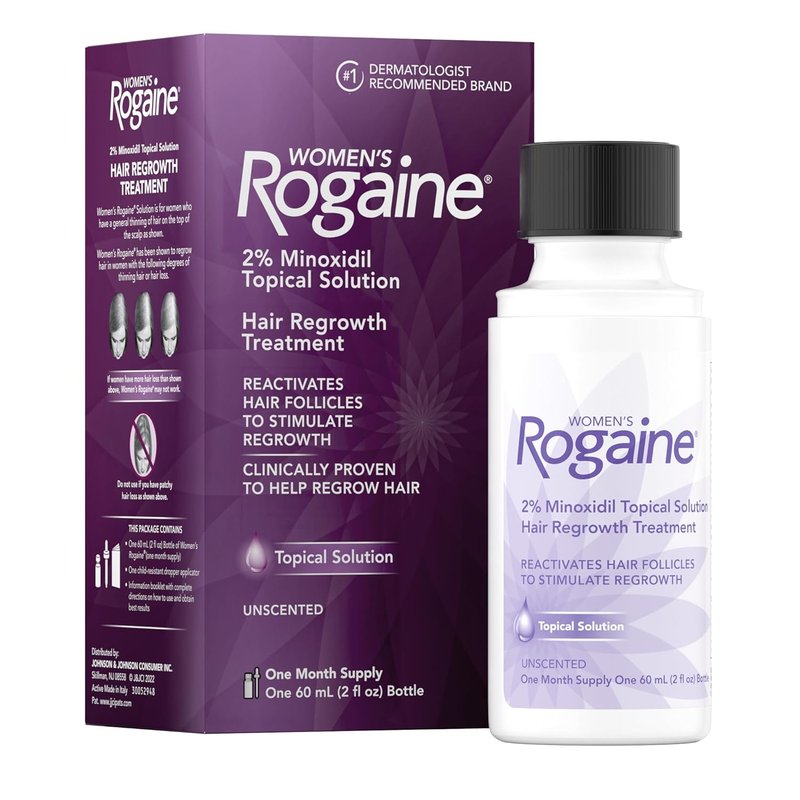 Women's Rogaine 2% Minoxidil Hair Regrowth Treatment - Unscented Topical Solution, 1-Month Supply, 2 fl. oz