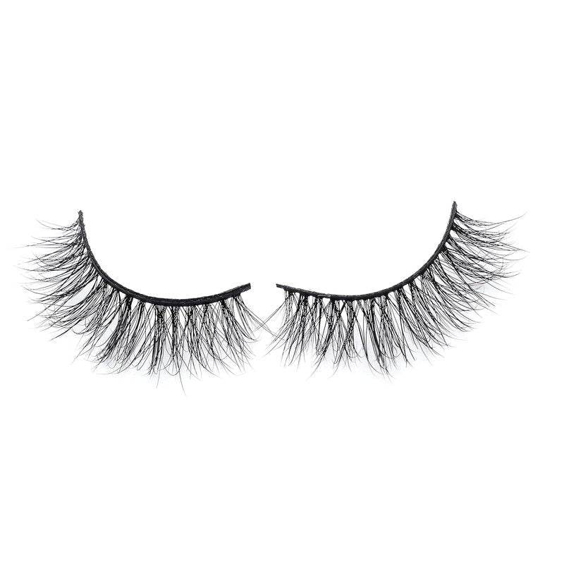 3D Mink Lashes - 15mm Natural Wispy Full Volume Strip Eyelashes | Black Style SA014