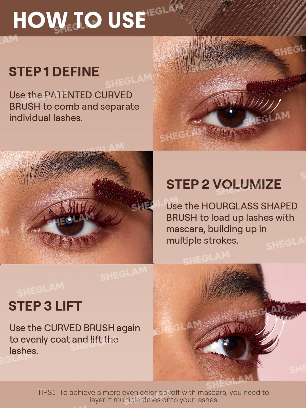 SHEGLAM All-In-One Volume & Length Mascara-Waterproof-Macchiato