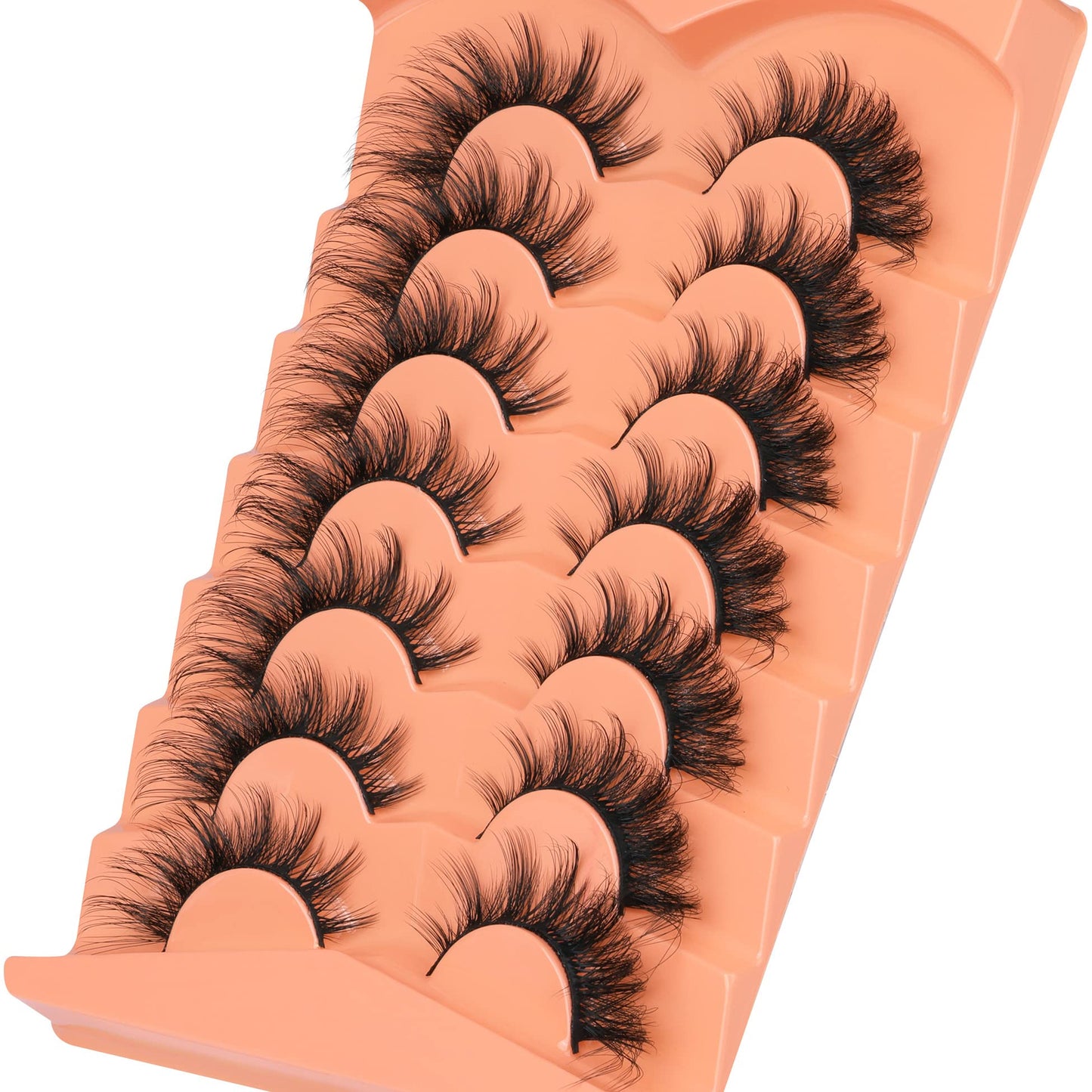 False Eyelashes Wispy Lashes Strip Fake Eyelashes Cat Eye Lashes Mink Fluffy Dramatic Fox Eye Lashes with Long Tail Thick Volume False Lashes 7 Pairs by ALICROWN
