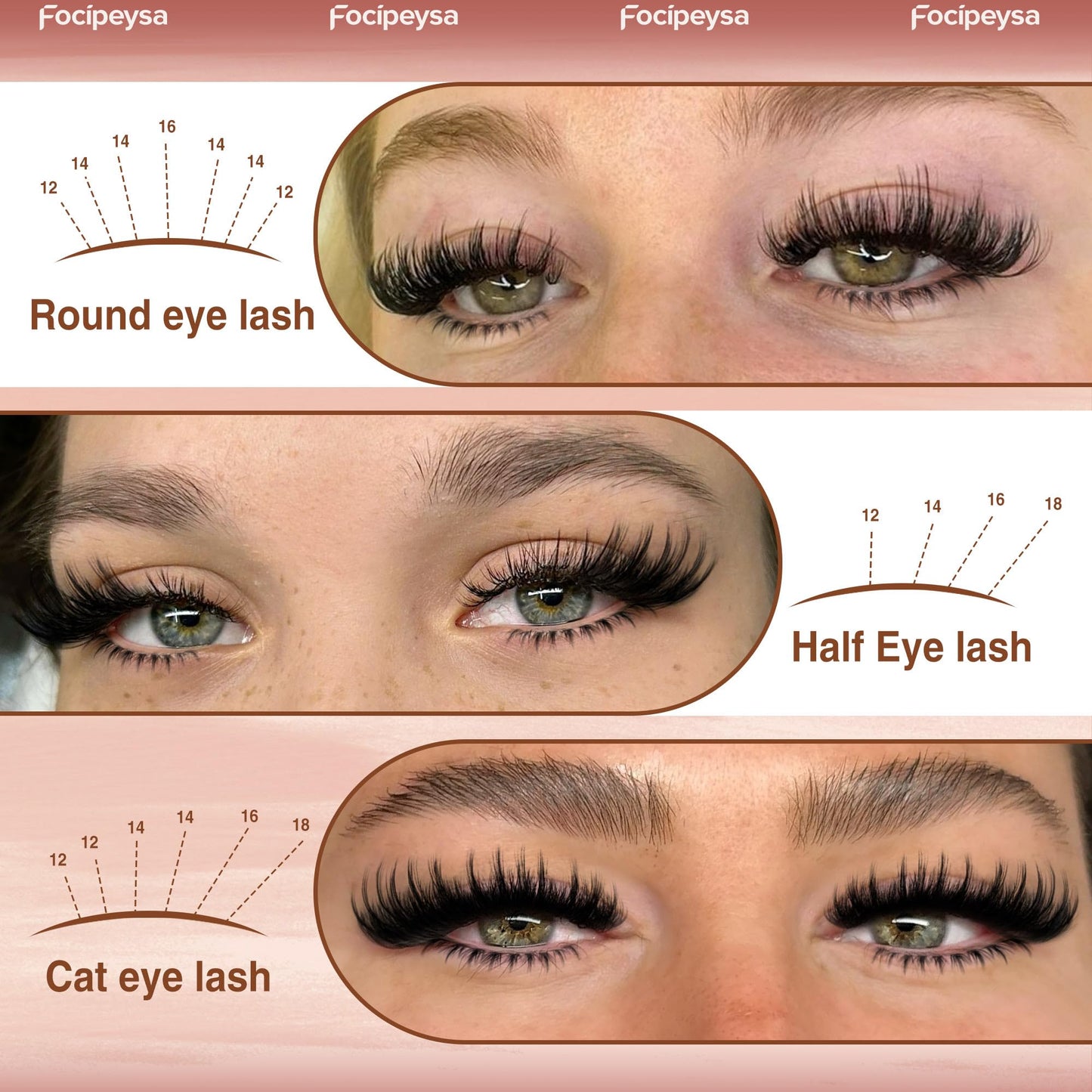 Focipeysa Volume Spike Eyelash Clusters 100D Lash Extensions Kit Fluffy Cluster Lash Extension Kit 12-18mm Spike Lash Clusters Manga Individual Eyelashes Clusters DIY Salon Effect Lash Extension