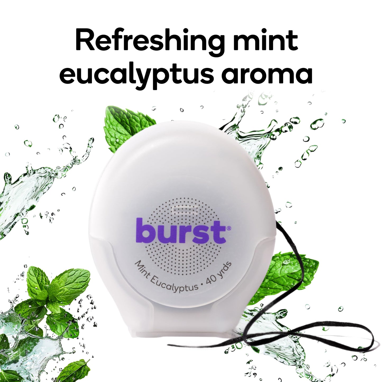 Burst Expanding Dental Floss (Mint Eucalyptus/80 Yards) | Stain Absorbing