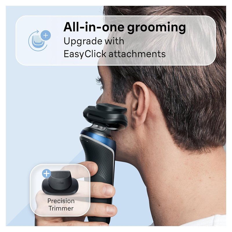 Braun Electric Shaver for Men - Series 6 6120s | Wet & Dry Shaving, Turbo & Gentle Modes, Precision Trimmer, Blue